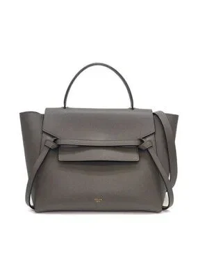 Celine | Bags | Celine Handle Shoulder Bag Mini Gray Calfskin Gold ...